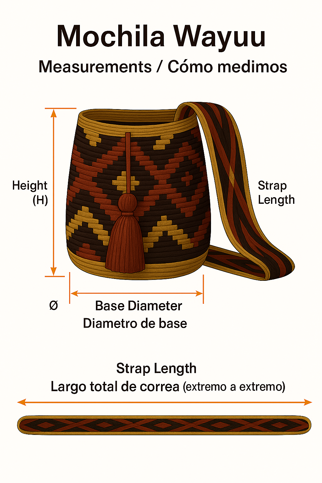 Mochila Wayuu Measurments_Not to Scale