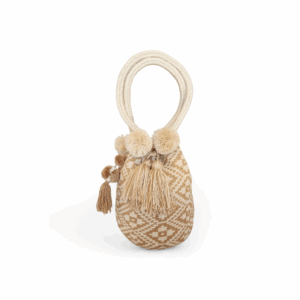 Beige and Cream Classic Tote Wayuu Mochila Bag