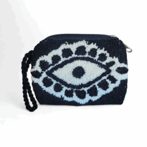 Black and Ivory Eye Motif Wayuu Coin Purse