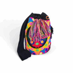 Black Neon Mandala Fiesta Crossbody Wayuu Mochila Bag