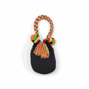 Black and Neon Multicolor Classic Tote Wayuu Mochila Bag