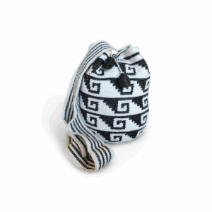 Black and White Geometric Classic Crossbody Wayuu Mochila Bag