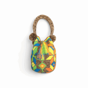 Brown and Multicolor Classic Tote Wayuu Mochila Bag