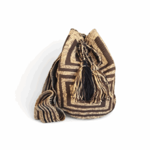 Brown and Tan Classic Crossbody Wayuu Mochila Bag
