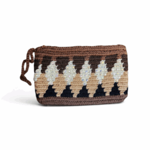 Brown and Tan Sequin Wayuu Coin Purse
