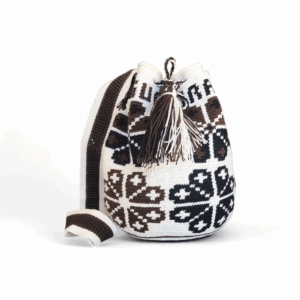 Cream and Mocha Classic Crossbody Wayuu Mochila Bag