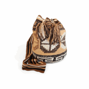 Earth Tone Geometric Crystal Crossbody Wayuu Mochila Bag