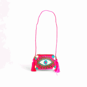 Fuchsia Sunburst Festival Crossbody Clutch Bag