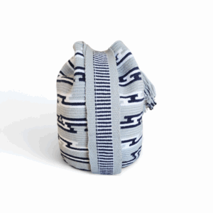 Gray & Black Geometric Wayuu Mochila Crossbody Bag