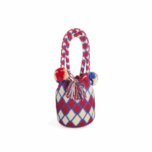 Luxury Crimson & Sapphire Diamond Wayuu Mini Crossbody Bag