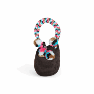 Mocha and Candy Stripe Classic Tote Wayuu Mochila Bag