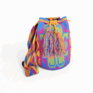 Multicolor Neon Classic Crossbody Wayuu Mochila Bag