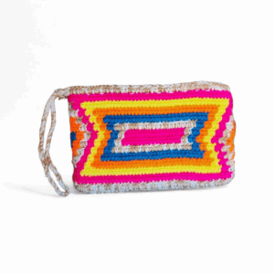 Neon Pink, Yellow and Blue Geometric Wayuu Coin Purse & Card Holder