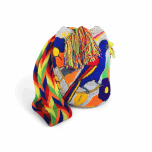 Neon Toucan and Wildflower Crossbody Wayuu Mochila Bag