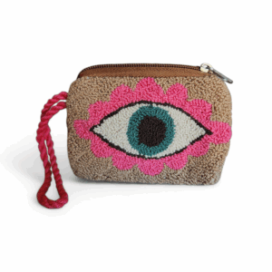 Pink Teal Geometric Wayuu Coin Purse