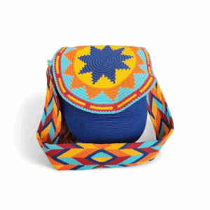 Royal Blue & Sunset Wayuu Classic Crossbody Mochila Bag