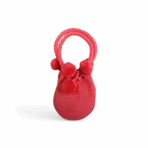 Solid Coral Mini Handle Wayuu Mochila Bag